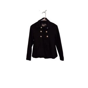 Me Jane kids black wool blend large button front jacket